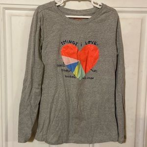 Cat and jack gray long sleeve t-shirt with heart valentine cats .